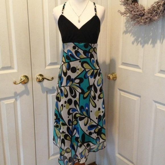 Asymmetrical hemmed crossover bodice sundress - Picture 1 of 4